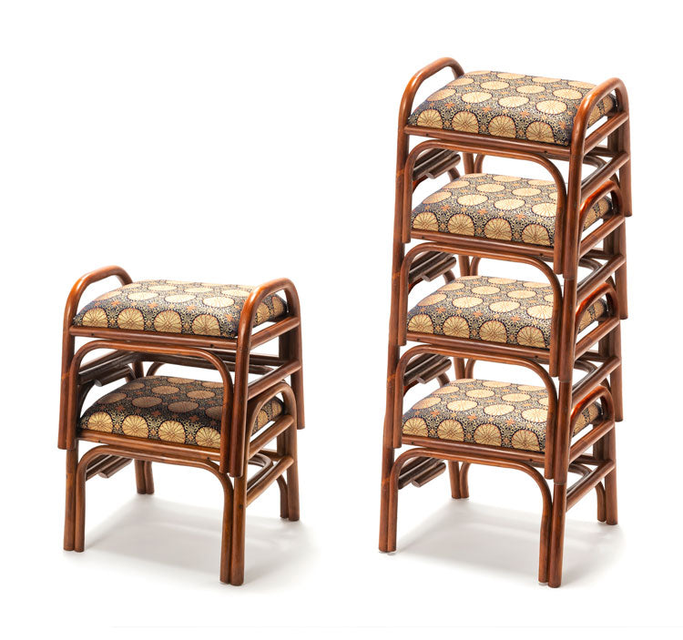 仏前用 ラタン スタッキングチェア 天然籐 金襴座椅子 積み重ね イス 椅子 チェア 座椅子 ラタンチェア 籐 スタッキング 仏壇 和室 法事 仏前 おつとめ 1脚 収納 コンパクト(代引不可)