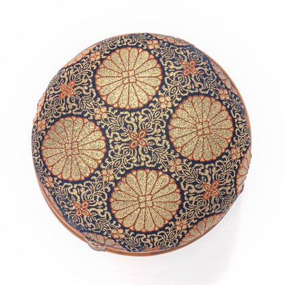 仏前用 ラタン 丸型 ミニスツール 天然籐 金襴正座椅子 イス 椅子 チェア 正座椅子 ラタンチェア 籐 仏壇 和室 法事 仏前 1脚 コンパクト スツール(代引不可)