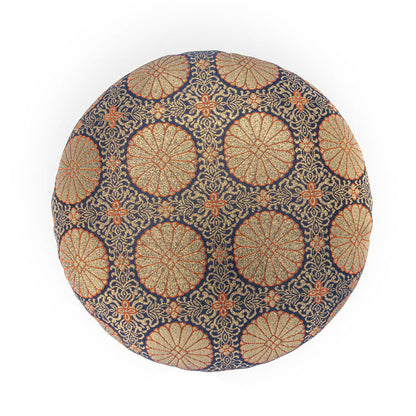 仏前用 ラタン 丸型 クッションスツール 天然籐 金襴座椅子 イス 椅子 チェア ラタンチェア 籐 仏壇 和室 法事 仏前 1脚 コンパクト スツール(代引不可)