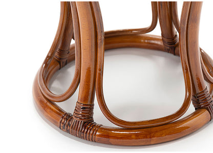 仏前用 ラタン 丸型 クッションスツール 天然籐 金襴座椅子 イス 椅子 チェア ラタンチェア 籐 仏壇 和室 法事 仏前 1脚 コンパクト スツール(代引不可)