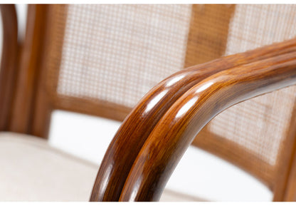 椅子 ラタン チェア 肘掛け付き 背もたれ付き ラタン回転椅子ハイ 高座椅子 籐 天然素材 丈夫 しなやか 通気性 年中快適 回転チェア 軽量 クッション付き 滑り止め 和風 和室(代引不可)