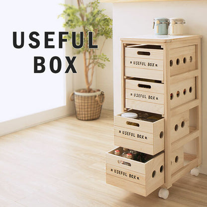 キッチンワゴン ワゴン キッチン 収納 キャスター タイル 天然木 桐 引き出し 4段 作業台 キッチン収納 木製 野菜ストッカー(代引不可)