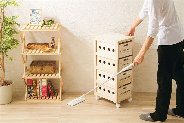 キッチンワゴン ワゴン キッチン 収納 キャスター タイル 天然木 桐 引き出し 4段 作業台 キッチン収納 木製 野菜ストッカー(代引不可)