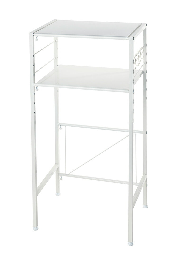 ゴミ箱上ラック 棚2段 伸縮式 幅56~76cm 奥行41cm 高さ110cm 棚板高さ調節 レンジ台 レンジラック ごみ箱上ラック ゴミ箱ラック ごみ箱ラック ダストボックス 2個 ごみ箱収納 ゴミ箱収納 棚(代引不可)