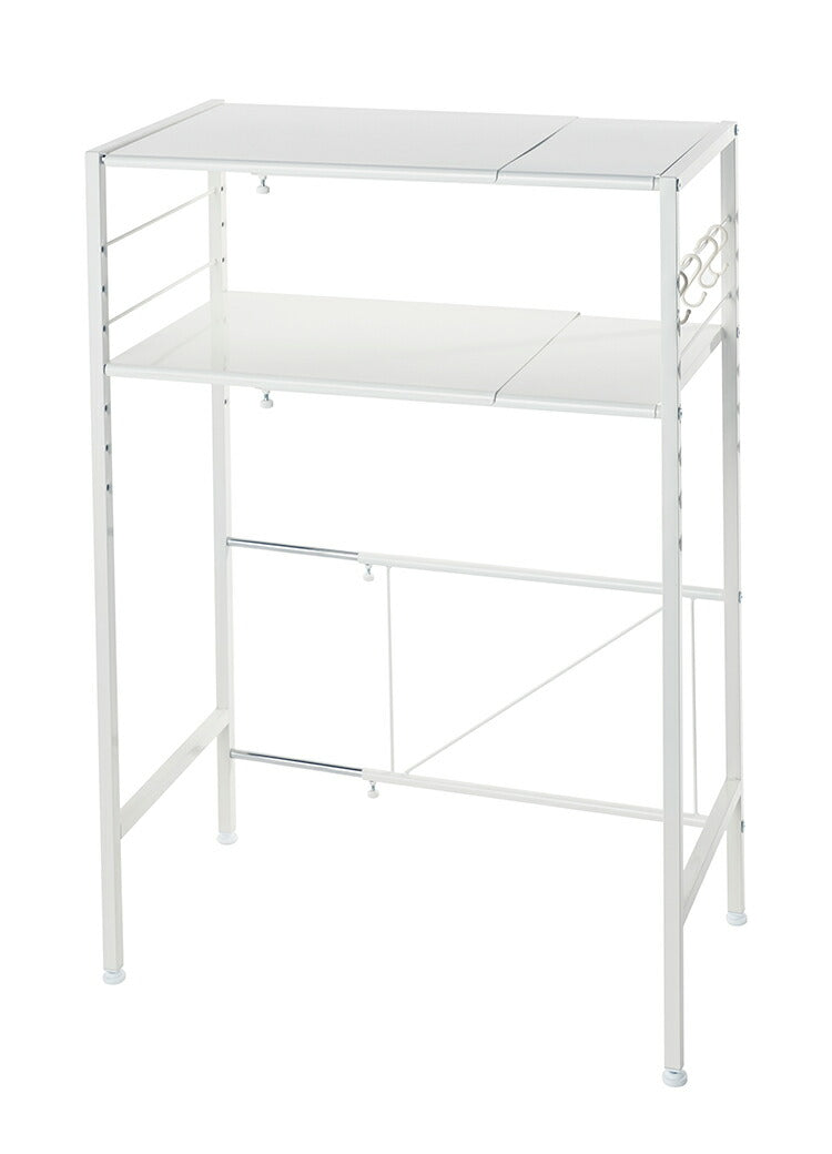 ゴミ箱上ラック 棚2段 伸縮式 幅56~76cm 奥行41cm 高さ110cm 棚板高さ調節 レンジ台 レンジラック ごみ箱上ラック ゴミ箱ラック ごみ箱ラック ダストボックス 2個 ごみ箱収納 ゴミ箱収納 棚(代引不可)