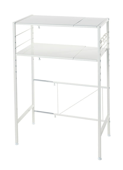 ゴミ箱上ラック 棚2段 伸縮式 幅56~76cm 奥行41cm 高さ110cm 棚板高さ調節 レンジ台 レンジラック ごみ箱上ラック ゴミ箱ラック ごみ箱ラック ダストボックス 2個 ごみ箱収納 ゴミ箱収納 棚(代引不可)