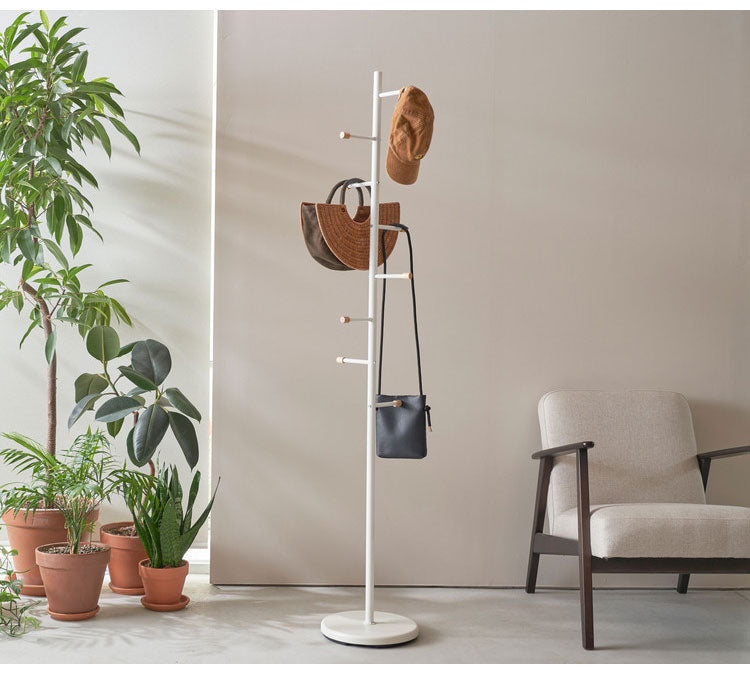 ポールハンガー スリム 高さ176cm 幅30cm ハンガーラック コートハンガー 省スペース おしゃれ 北欧 シンプル モダン スチール 天然木 衣類収納 収納家具 収納 コート掛け 玄関収納(代引不可)