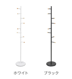 ポールハンガー スリム 高さ176cm 幅30cm ハンガーラック コートハンガー 省スペース おしゃれ 北欧 シンプル モダン スチール 天然木 衣類収納 収納家具 収納 コート掛け 玄関収納(代引不可)