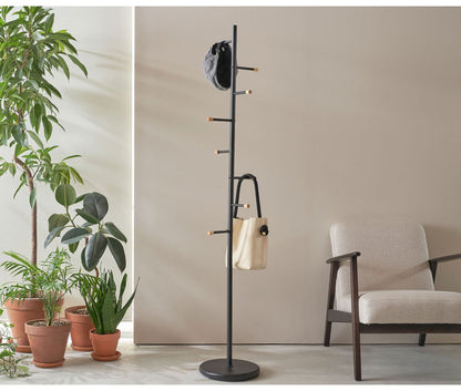 ポールハンガー スリム 高さ176cm 幅30cm ハンガーラック コートハンガー 省スペース おしゃれ 北欧 シンプル モダン スチール 天然木 衣類収納 収納家具 収納 コート掛け 玄関収納(代引不可)