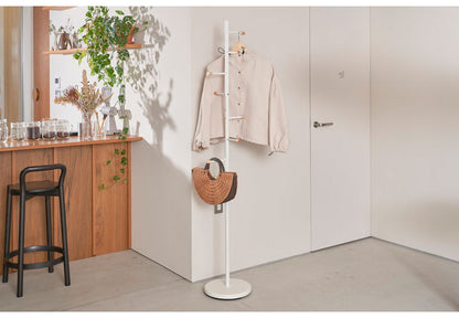 ポールハンガー スリム 高さ176cm 幅30cm ハンガーラック コートハンガー 省スペース おしゃれ 北欧 シンプル モダン スチール 天然木 衣類収納 収納家具 収納 コート掛け 玄関収納(代引不可)