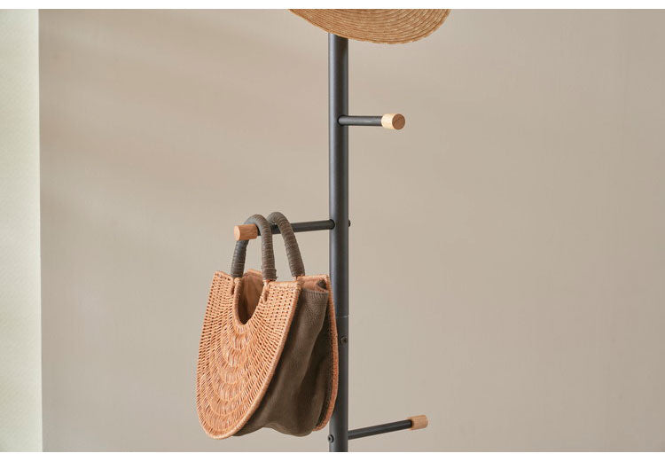 ポールハンガー スリム 高さ176cm 幅30cm ハンガーラック コートハンガー 省スペース おしゃれ 北欧 シンプル モダン スチール 天然木 衣類収納 収納家具 収納 コート掛け 玄関収納(代引不可)