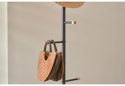 ポールハンガー スリム 高さ176cm 幅30cm ハンガーラック コートハンガー 省スペース おしゃれ 北欧 シンプル モダン スチール 天然木 衣類収納 収納家具 収納 コート掛け 玄関収納(代引不可)