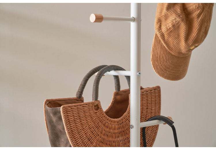 ポールハンガー スリム 高さ176cm 幅30cm ハンガーラック コートハンガー 省スペース おしゃれ 北欧 シンプル モダン スチール 天然木 衣類収納 収納家具 収納 コート掛け 玄関収納(代引不可)