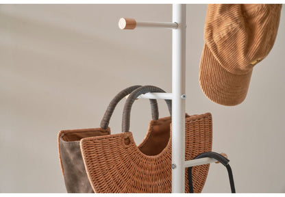 ポールハンガー スリム 高さ176cm 幅30cm ハンガーラック コートハンガー 省スペース おしゃれ 北欧 シンプル モダン スチール 天然木 衣類収納 収納家具 収納 コート掛け 玄関収納(代引不可)