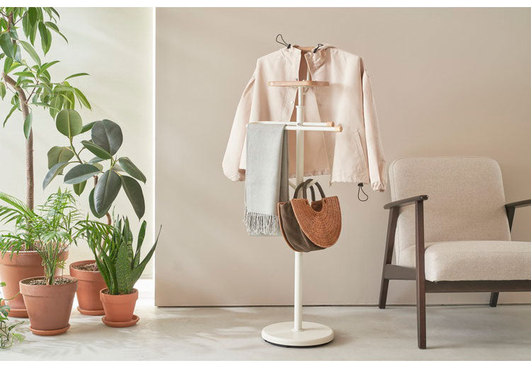 スーツ&スラックスハンガー 棚付き フック付き ハンガーラック スーツ掛け スーツ ジャケット ネクタイ 時計 眼鏡 アクセサリー 収納 スーツハンガー コートハンガー(代引不可)