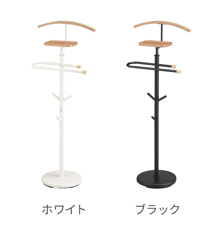 スーツ&スラックスハンガー 棚付き フック付き ハンガーラック スーツ