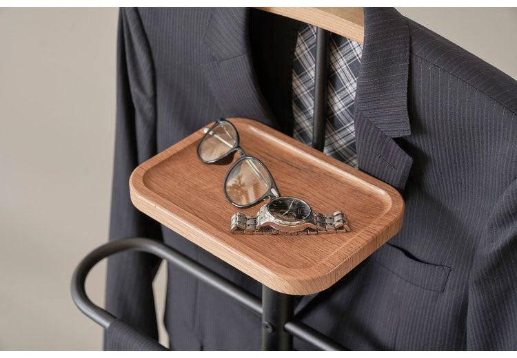 スーツ&スラックスハンガー 棚付き フック付き ハンガーラック スーツ掛け スーツ ジャケット ネクタイ 時計 眼鏡 アクセサリー 収納 スーツハンガー コートハンガー(代引不可)