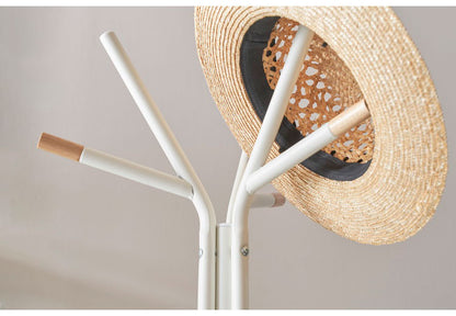 棚付きハンガーラック 幅53cm 高さ181.5cm トレー付き 収納 コートハンガー 省スペース スチール 北欧 モダン おしゃれ 衣類収納 収納家具 北欧 収納 コート掛け 玄関収納(代引不可)