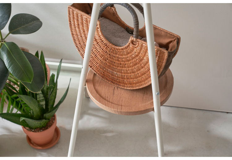 棚付きハンガーラック 幅53cm 高さ181.5cm トレー付き 収納 コートハンガー 省スペース スチール 北欧 モダン おしゃれ 衣類収納 収納家具 北欧 収納 コート掛け 玄関収納(代引不可)