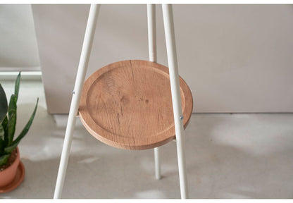 棚付きハンガーラック 幅53cm 高さ181.5cm トレー付き 収納 コートハンガー 省スペース スチール 北欧 モダン おしゃれ 衣類収納 収納家具 北欧 収納 コート掛け 玄関収納(代引不可)