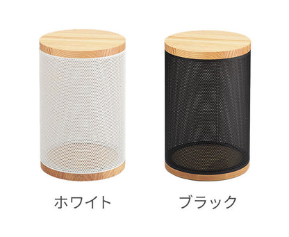 収納スツール 耐荷重100kg スチール×天然木 幅30cm 見えるメッシュ式 サイドテーブル 収納付き スツール 椅子 イス チェア 北欧 モダン おしゃれ(代引不可)