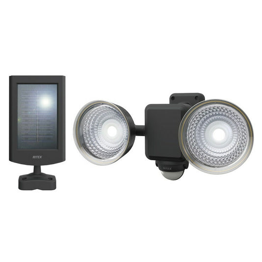 LEDセンサーライト ムサシ RITEX ライテックス S-25L ソーラー式 1.3W×2灯 明るさ220ルーメン フリーアーム式 人感センサーライト 防犯 屋外 防犯グッズ 玄関(代引不可)