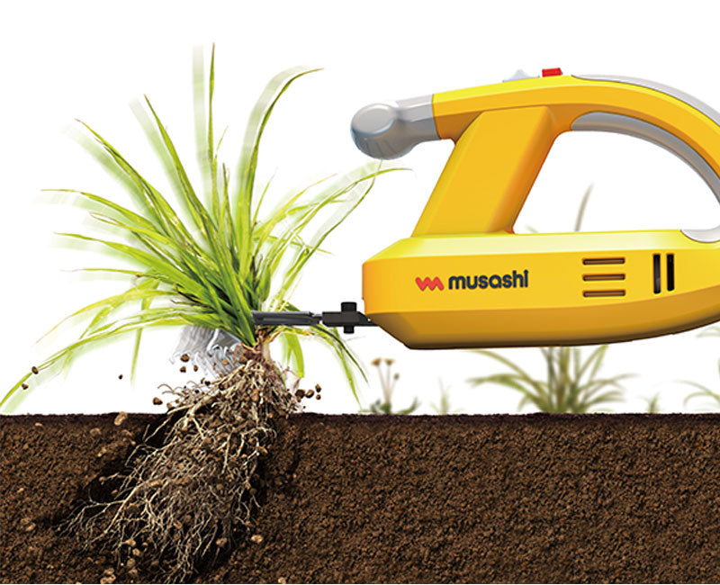 ムサシ 充電式 除草バイブレーター 専用ハンドルセット WE-750ST 3段伸縮 雑草抜き 駆除 草刈り機 草むしり 振動除草 ガーデニング ハンドル付き WE-709 園芸 手入れ