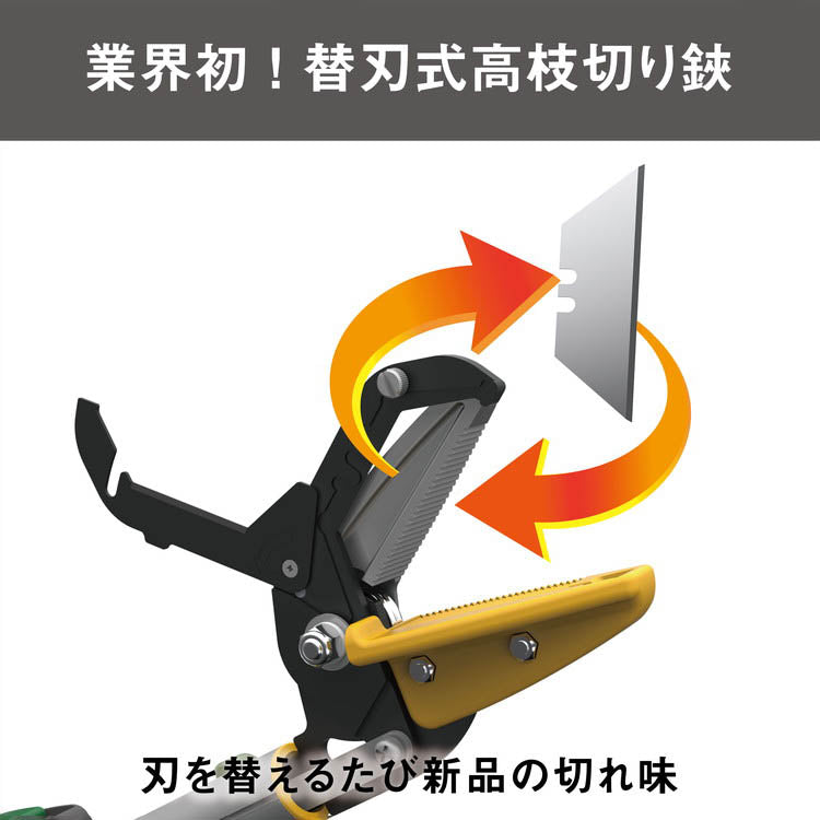 ムサシ 替刃式 高枝切り鋏 アンビル刃 伸縮式 1.8m~3m 高枝切りばさみ 高枝切ばさみ 高枝切りバサミ 剪定鋏 園芸ばさみ 園芸鋏 NO.621 ガーデニング 庭木 果実 花 カット 収穫(代引不可)