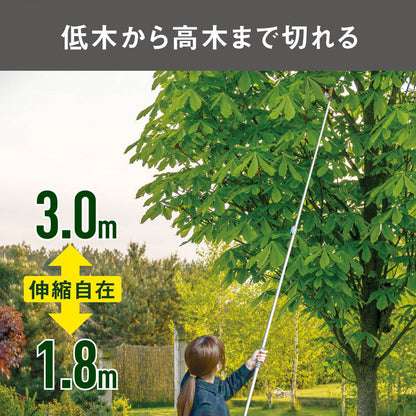 ムサシ 替刃式 高枝切り鋏 アンビル刃 伸縮式 1.8m~3m 高枝切りばさみ 高枝切ばさみ 高枝切りバサミ 剪定鋏 園芸ばさみ 園芸鋏 NO.621 ガーデニング 庭木 果実 花 カット 収穫(代引不可)