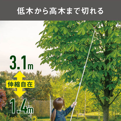 ムサシ 替刃式 高枝切り鋏 アンビル刃 伸縮式 1.4m~3.1m 高枝切りばさみ 高枝切ばさみ 高枝切りバサミ 剪定鋏 園芸ばさみ 園芸鋏 NO.631 ガーデニング 庭木 果実 花 カット 収穫(代引不可)