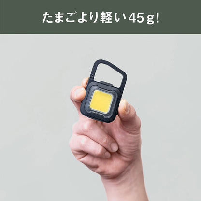 ムサシ 小型 充電式スーパーフラッシュライト6W カラビナ付き ブラック WSL-005BK USB充電 アウトドア COBライト ランタン 作業灯 防犯 マグネット 災害対策(代引不可)