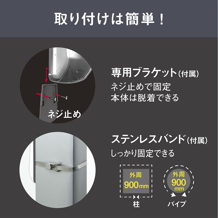 ムサシ 屋外 防犯 人感センサーライト どこでもハイブリッドソーラーライト3W 丸型 SWL-HB102 防犯ライト ソーラー発電/乾電池式 自動切替 コンパクト 小型ライト 玄関灯 LEDライト(代引不可)