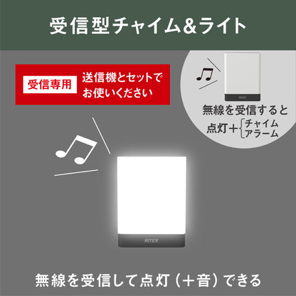 ムサシ RITEX ライテックス 乾電池式無線連動チャイム&ライト 受信型 W-650 musashi 屋外 防犯ライト 庭 玄関 ガレージ 駐車場 つながる無線連動 最大16台(代引不可)