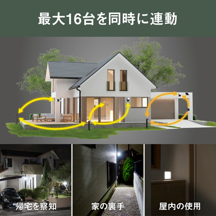 ムサシ RITEX ライテックス 乾電池式無線連動チャイム&ライト 受信型 +センサー 送信型 セット W-670 musashi 屋外 防犯ライト 庭 玄関 ガレージ 駐車場 つながる無線連動 最大16台(代引不可)