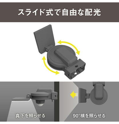 ムサシ 防犯ライト 7.5W×1灯スライド型LEDセンサーライト LED-AC1007 センサーライト 防犯ライト 強盗対策 防犯対策 musashi(代引不可)
