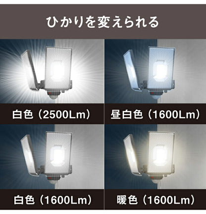 ムサシ 防犯ライト 12.5W×2灯スライド型LEDセンサーライト LED-AC2050 センサーライト 防犯ライト 強盗対策 防犯対策 musashi(代引不可)