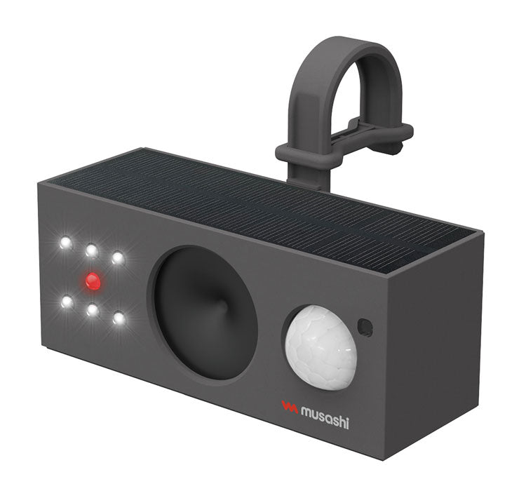 ムサシ ソーラー鳥しっし 超音波鳥よけ 電池交換不要 置くだけ簡単 トリしっし ソーラー発電式 鳥よけ 害鳥対策 ハト 鳩 ムクドリ カラス カラスよけ フン害対策 庭 ガーデン REP-700 musashi