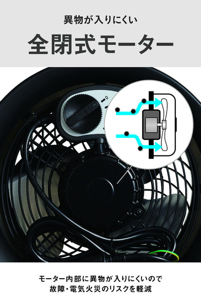 【限定おまけ付き】CAT サーキュレーター 羽根22cm ブラック 風量4段階 360度回転 工業扇風機 工場扇 送風機 壁・床タイプ HVD-9ACBK 業務用 工業用 壁掛け 床置き ファン 換気(代引不可)
