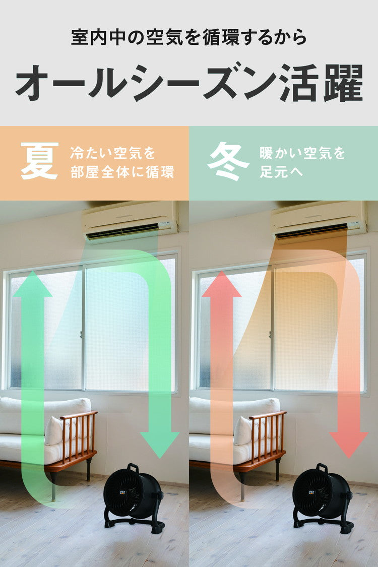 【限定おまけ付き】CAT サーキュレーター 羽根22cm ブラック 風量4段階 360度回転 工業扇風機 工場扇 送風機 壁・床タイプ HVD-9ACBK 業務用 工業用 壁掛け 床置き ファン 換気(代引不可)