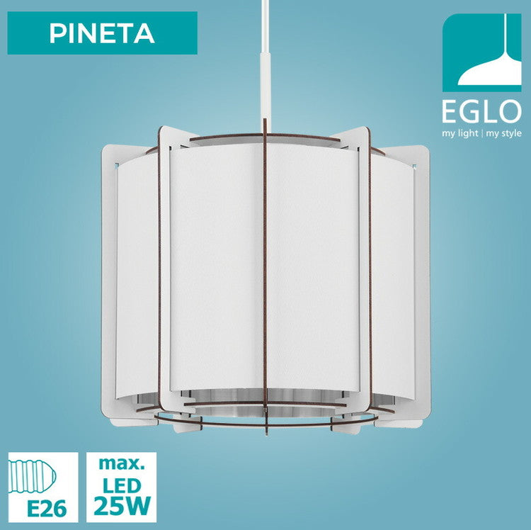 EGLO ペンダントライト おしゃれ 北欧 ダイニング 照明 キッチン ダクトレール LED 電球対応 照明器具 間接照明 天井照明 EGLO PINETA 33cm ホワイト 白 204433J 電球別売(代引不可)