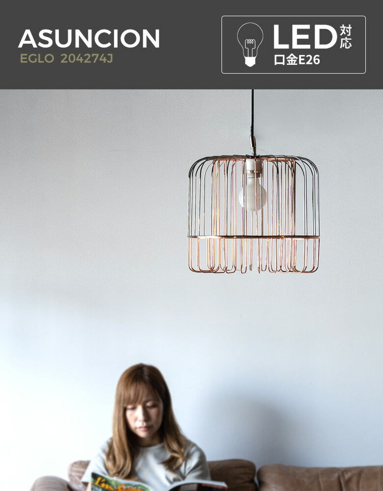 EGLO ペンダントライト おしゃれ 北欧 ダイニング 照明 リビング 吹き抜け ダクトレール LED 電球対応 照明器具 間接照明 EGLO ASUNCION 37cm 204274J 電球別売(代引不可)