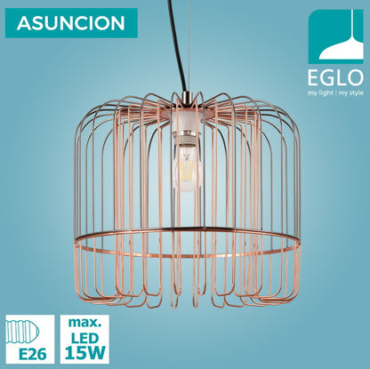 EGLO ペンダントライト おしゃれ 北欧 ダイニング 照明 リビング 吹き抜け ダクトレール LED 電球対応 照明器具 間接照明 EGLO ASUNCION 37cm 204274J 電球別売(代引不可)