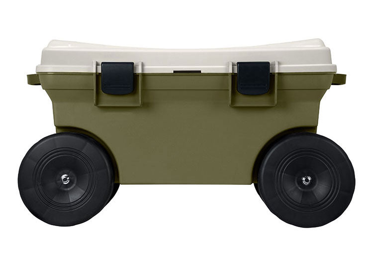 グリーンパル 日本製 フィールドカート オリーブグリーン 収納付き 耐荷重80kg ガーデニング 園芸 草刈り 腰かけ 腰掛け 台車 椅子 洗車 フィールドカート(代引不可)