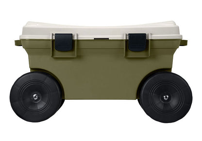 グリーンパル 日本製 フィールドカート オリーブグリーン 収納付き 耐荷重80kg ガーデニング 園芸 草刈り 腰かけ 腰掛け 台車 椅子 洗車 フィールドカート(代引不可)