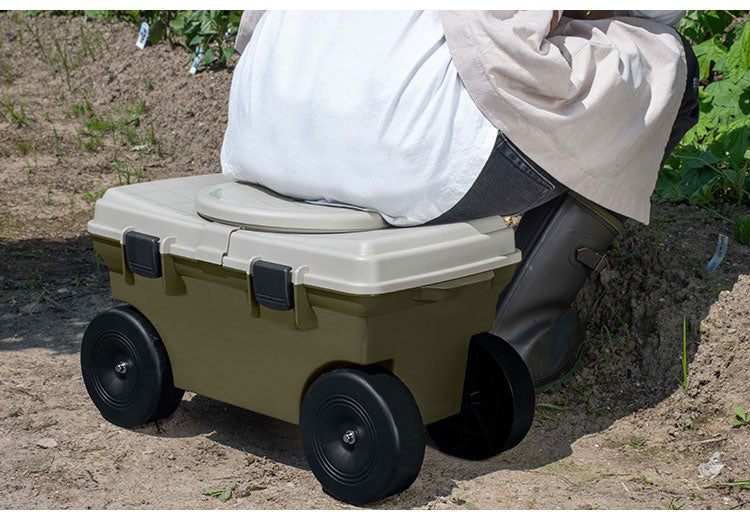 グリーンパル 日本製 フィールドカート KURURI オリーブグリーン 収納付き 回転座面 耐荷重80kg 座ったまま回転 ガーデニング 園芸 草刈り 腰かけ 腰掛け 台車 椅子 洗車 フィールドカート(代引不可)