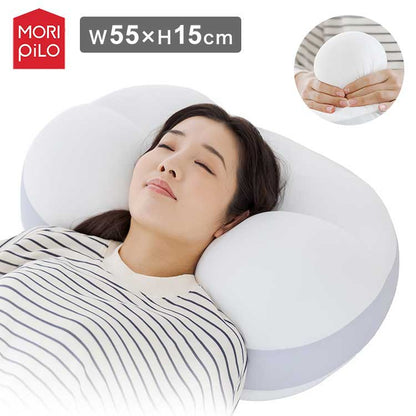 MORIPiLO モリピロ うもれる贅沢 もっちりビーズわたまくら 包み込まれる形状 抗菌防臭 マクラ まくら 横向き寝 ピロー ビーズ枕 ビーズ綿まくら(代引不可)