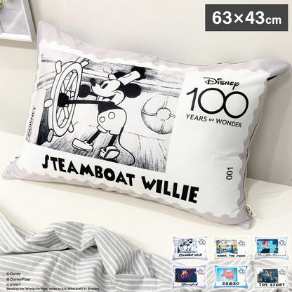 ディズニー 100周年デザイン 枕カバー ワールドスタンプ ミッキーマウス プーさん アリエル ラプンツェル ダンボ トイ・ストーリー 大人用 子供用 兼用 D100 Disney(代引不可)