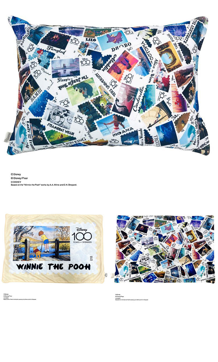 ディズニー 100周年デザイン 枕カバー ワールドスタンプ ミッキーマウス プーさん アリエル ラプンツェル ダンボ トイ・ストーリー 大人用 子供用 兼用 D100 Disney(代引不可)