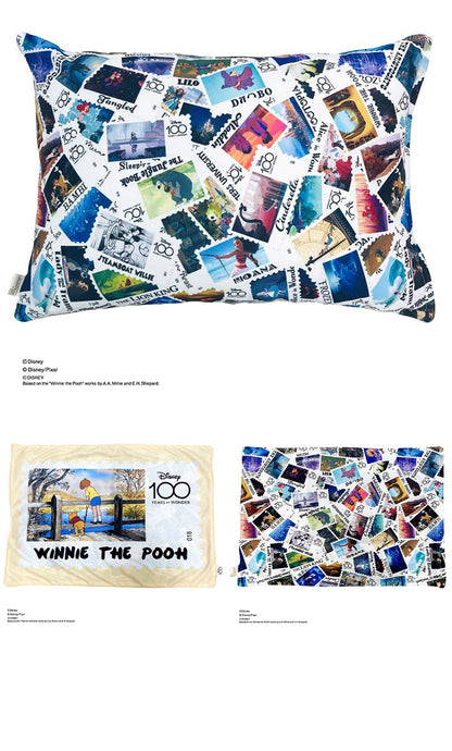 ディズニー 100周年デザイン 枕カバー ワールドスタンプ ミッキーマウス プーさん アリエル ラプンツェル ダンボ トイ・ストーリー 大人用 子供用 兼用 D100 Disney(代引不可)