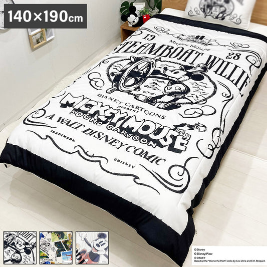ディズニー 100周年デザイン 肌掛け布団 蒸気船ウィリー ワールドスタンプ ミッキーマウス 大人用 子供用 兼用 D100 Disney(代引不可)